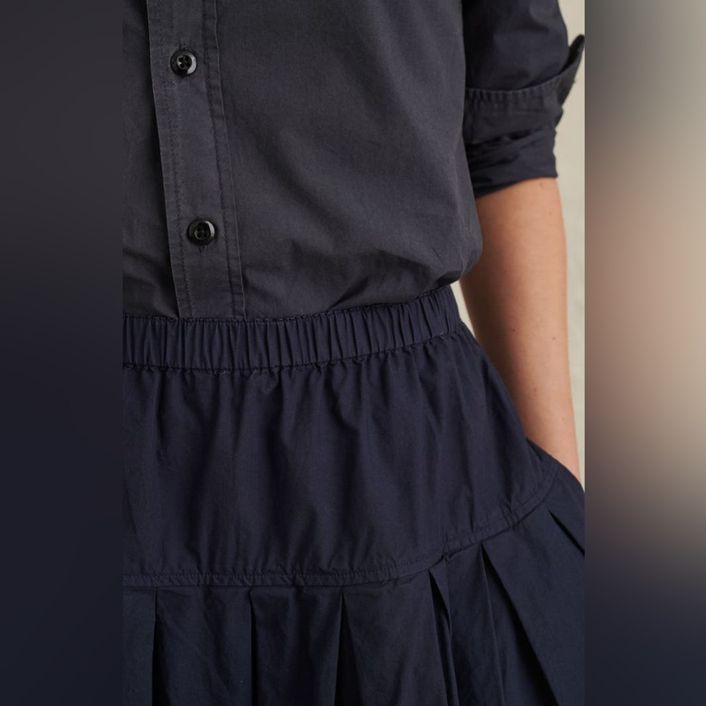 Alex Mill Paper Poplin Pull-On Midi Skirt - Picture 4 of 8